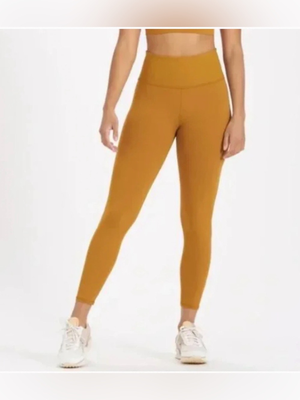 Vuori Ultra High Rise Rib Studio Stretch Leggings in dark golden mustard size XS